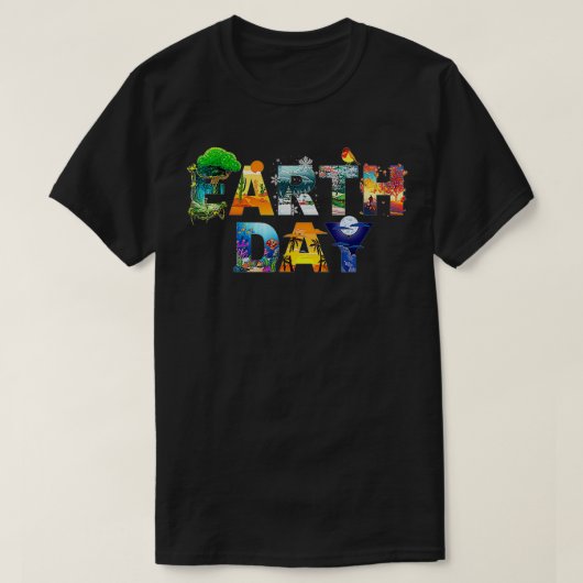 Earth Day Protect Environment Rett Tree & Animals T-Shirt (Design vorne)