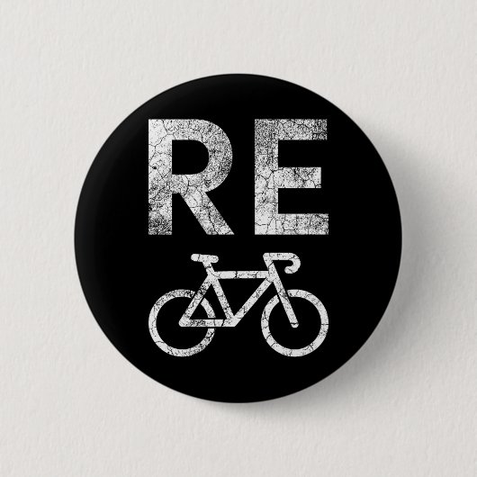 Earth Day Recycle Bicycle Pun Button (Vorderseite)