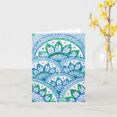 Earth Day Recycle Damask Indian Mandala Blank Bday Karte (Gelbe Blume)
