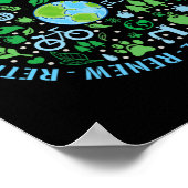 Earth Day Recycle Wiederverwendung Erneuerbare Umd Poster (Ecke)