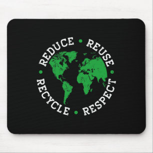 Earth Day Recycle Wiederverwendung reduzieren Resp Mousepad