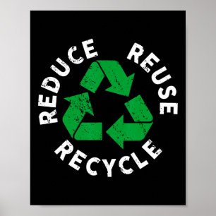 Earth Day Reduced Reuse Gerecycelt Phantastisch Re Poster