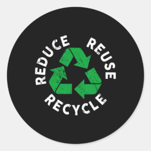 Earth Day Reduced Reuse Gerecycelt Phantastisch Re Runder Aufkleber
