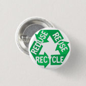 Earth Day Reduced Reuse Recycle Mobius Loop Button (Vorne & Hinten)