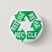 Earth Day Reduced Reuse Recycle Mobius Loop Button (Vorderseite)