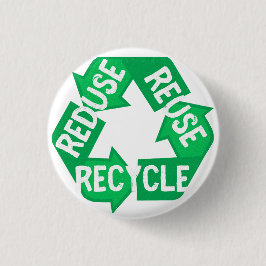 Earth Day Reduced Reuse Recycle Mobius Loop Button