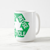 Earth Day Reduced Reuse Recycle Mobius Loop Kaffeetasse (VorderseiteRechts)