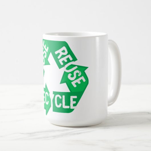 Earth Day Reduced Reuse Recycle Mobius Loop Kaffeetasse (VorderseiteRechts)