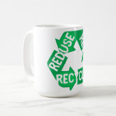 Earth Day Reduced Reuse Recycle Mobius Loop Kaffeetasse (Vorderseite Links)