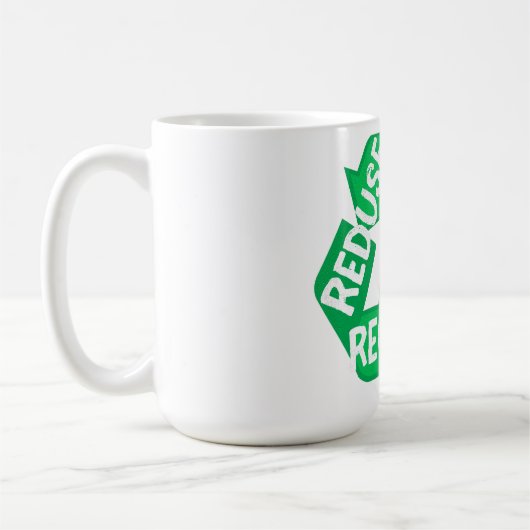Earth Day Reduced Reuse Recycle Mobius Loop Kaffeetasse (Links)