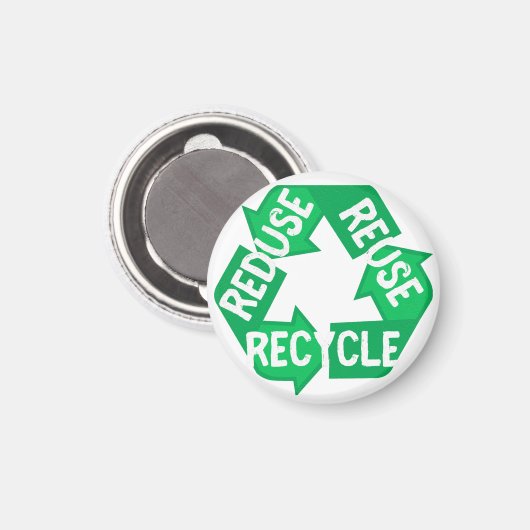 Earth Day Reduced Reuse Recycle Mobius Loop Magnet (Vorderseite/Rückseite)