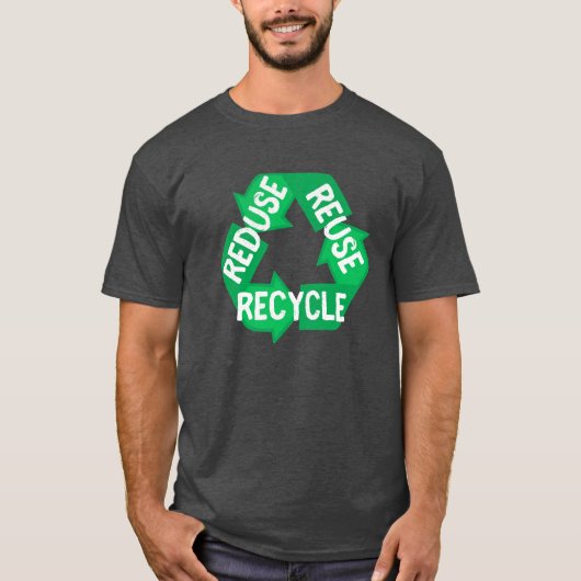 Earth Day Reduced Reuse Recycle Mobius Loop T-Shirt (Vorderseite)