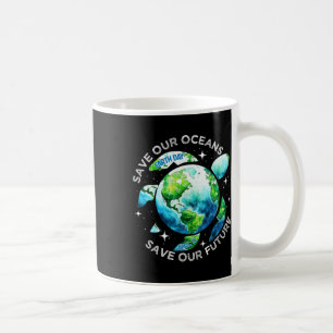 Earth Day Restore Earth Sea Turtle Art Rette unser Kaffeetasse