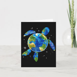 Earth Day Restore Earth Sea Turtle Art Rettete den Karte