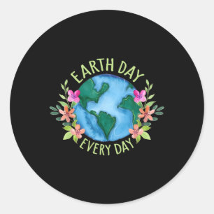 Earth Day Retro Environmental Shirt Women Runder Aufkleber