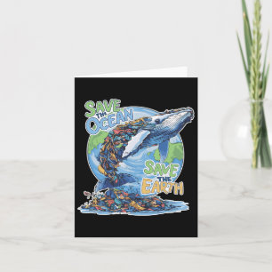 Earth Day Rett Planet Humpck Whale Recycle Plastik Karte