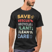 Earth Day Rett Rettungs-Pflanze Clean Care Schildk T-Shirt (Vorderseite)