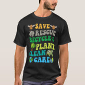 Earth Day Save Bees Rescue Animals Recycle Plastic T-Shirt (Vorderseite)
