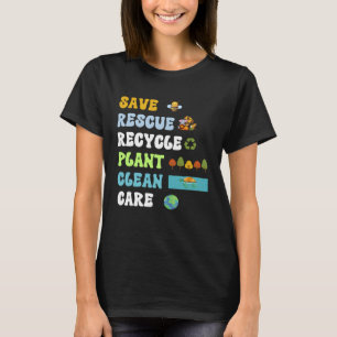 Earth Day Save Bees Rescue Animals Recycling Plast T-Shirt