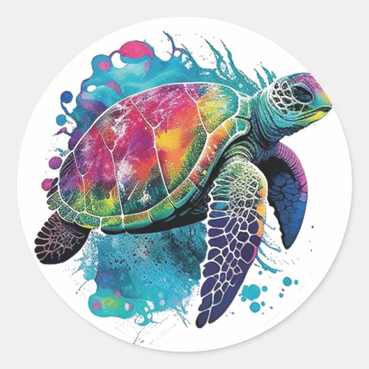 Earth Day, Save our Sea Turtles Marine Life Runder Aufkleber (Vorderseite)