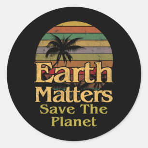 Earth Day Save the Planet Vintag Retro Geschenk Runder Aufkleber