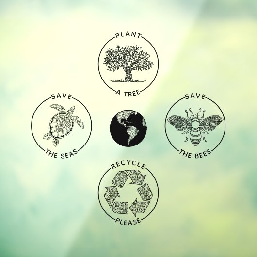 Earth Day Save the Planet Water Flasche Fensteraufkleber (Blatt 3)