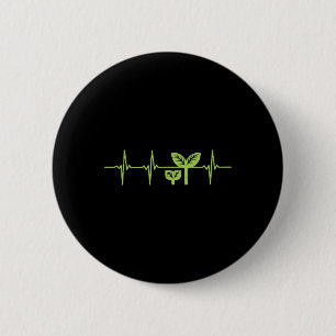 Earth Day Shirt Pro Environment Pflanze Heartbeat Button