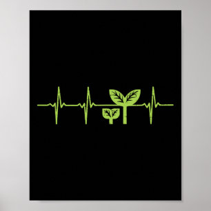 Earth Day Shirt Pro Environment Pflanze Heartbeat Poster