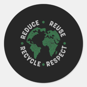 Earth Day Shirt Teacher Recycelte Vintag Recycelnd Runder Aufkleber