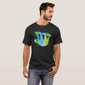 Earth Day Sloth Silhouette Watercolor Planet T-Shirt (Vorne ganz)