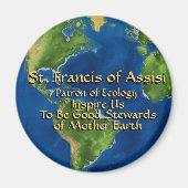 Earth Day & St. Francis of Assisi Button Magnet (Vorne)