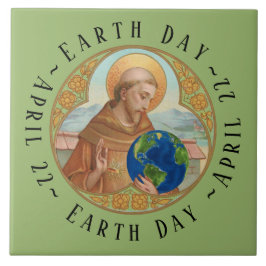 Earth Day & St. Francis of Assisi Keramik Tile Fliese
