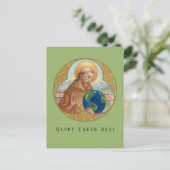 Earth Day & St. Francis of Assisi Postcard Postkarte (Stehend Vorderseite)
