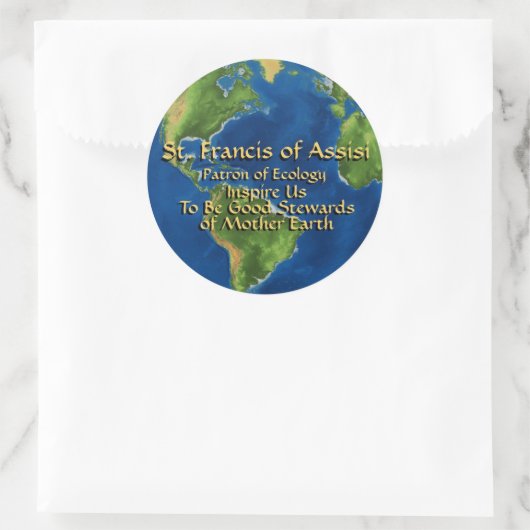 Earth Day & St. Francis of Assisi Runder Aufkleber (Tasche)