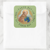 Earth Day & St. Francis of Assisi Square Sticker (Tasche)