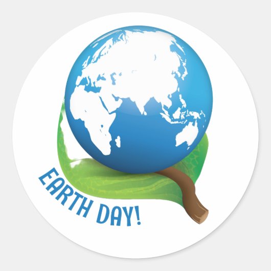 Earth Day Sticker, Earth Runder Aufkleber (Vorderseite)