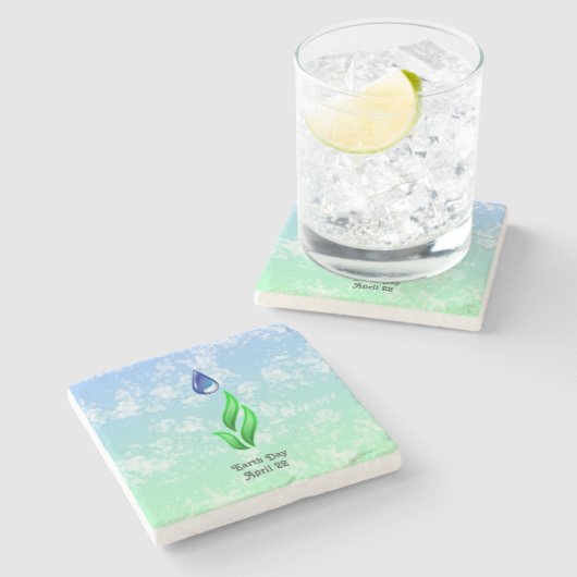 Earth Day Stone Untersetzer (Seitenansicht)