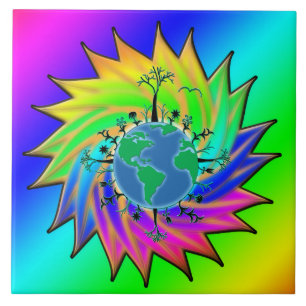 Earth Day ~ Sunburst Fliese