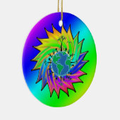 Earth Day ~ Sunburst Keramik Ornament (Rechts)