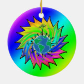 Earth Day ~ Sunburst Keramik Ornament (Hinten)
