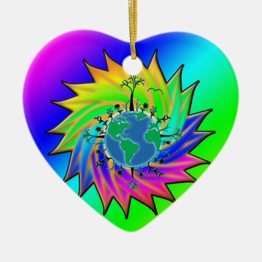 Earth Day ~ Sunburst Keramikornament (Vorne)