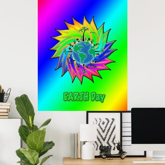 Earth Day ~ Sunburst Poster (Heimbüro)