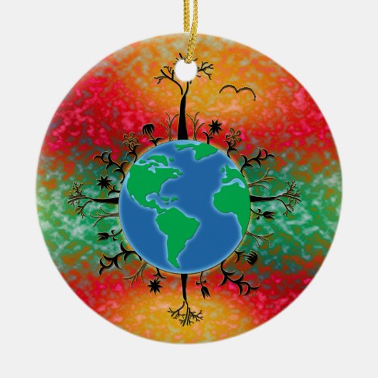 Earth Day ~ Sunrise Keramik Ornament (Vorne)
