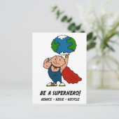 Earth Day Superhero Postkarte (Stehend Vorderseite)