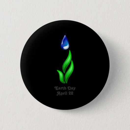 Earth Day T-Shirt  Button (Vorderseite)