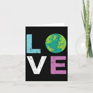 Earth Day T Shirt Liebe und Vintager Erdstil Karte