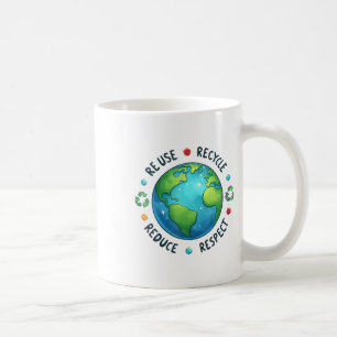 Earth Day Teacher Environment Day Recycelte Earth Kaffeetasse