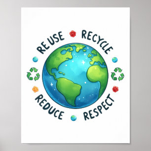 Earth Day Teacher Environment Day Recycelte Earth Poster