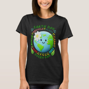 Earth Day Teacher Environment Day Recycelte Earth T-Shirt