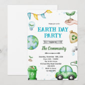 Earth day theme invitation einladung (Vorne/Hinten)